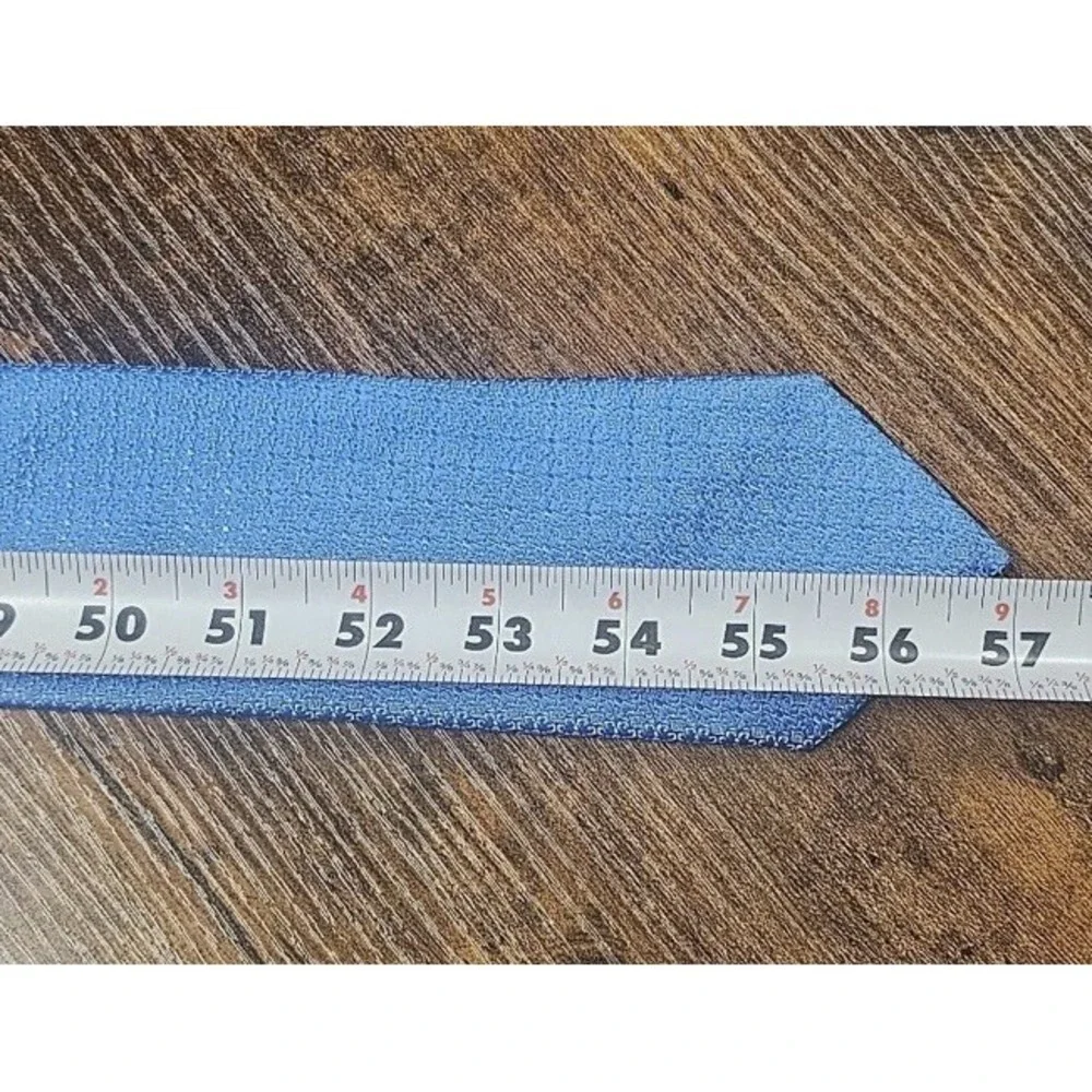 Charvet Place Vendome Silk Tie Blue Geometric Design 57x3